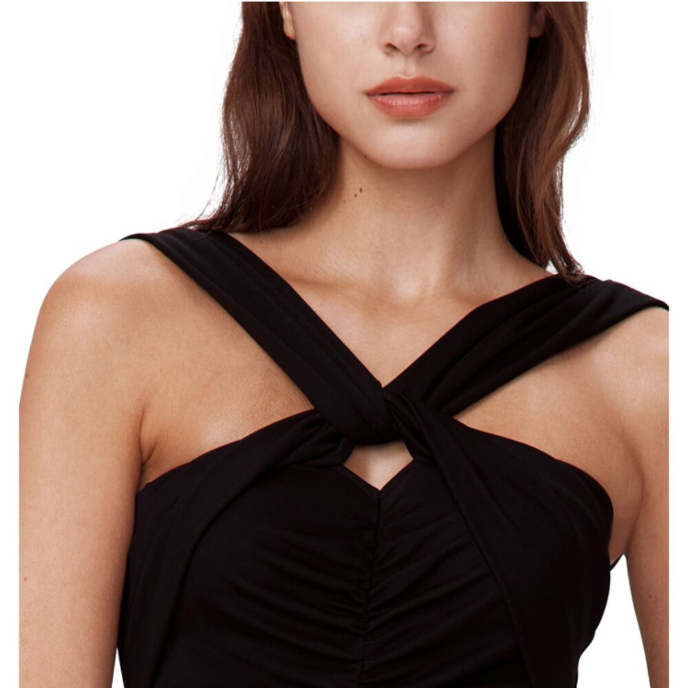 DVF Diane Von Furstenberg Neely midi dress,  black, size 8